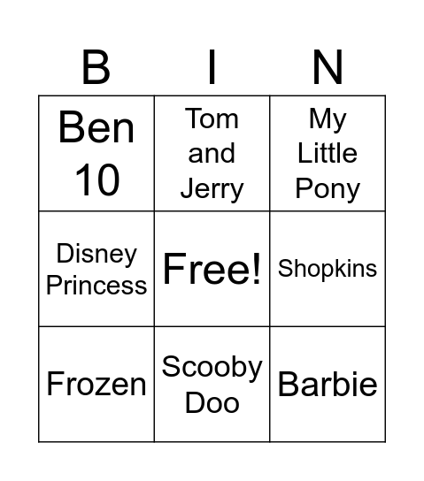 Dolls Bingo Card