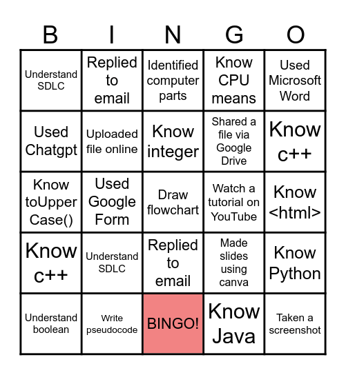 Bingo Card