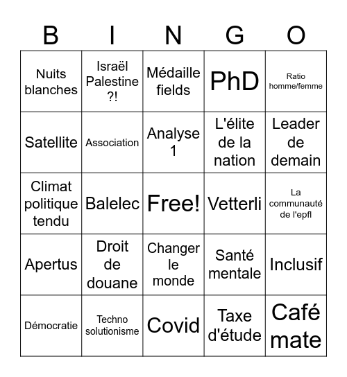 Magistrale Bingo Card