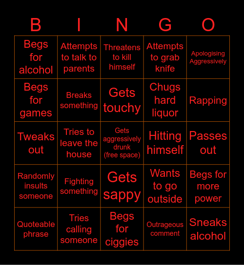 The Craggle Card Bingo Card