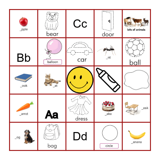 ABCD for 2nd grade Bingo Card