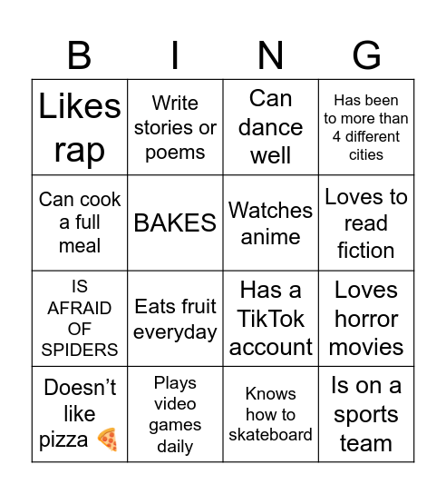 FIND SOMEONE WHO... Bingo Card