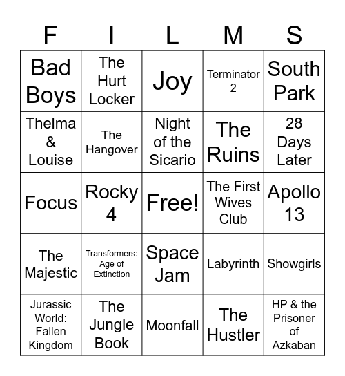 Movies_10042025 Bingo Card
