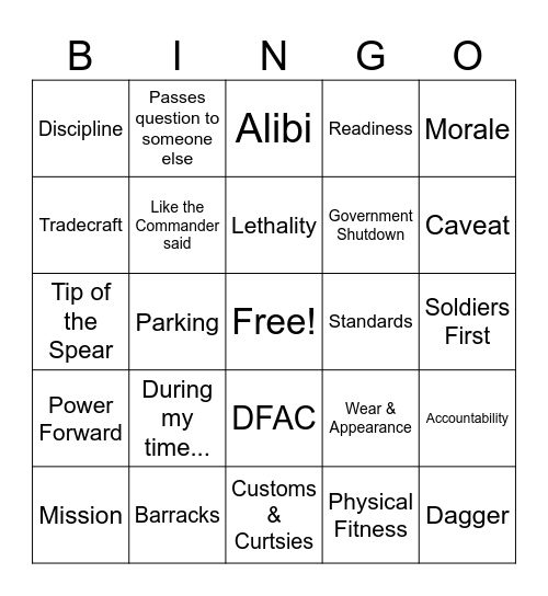 66th Bingo Card