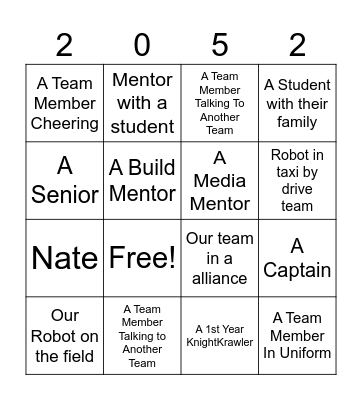 Robotics Bingo Card
