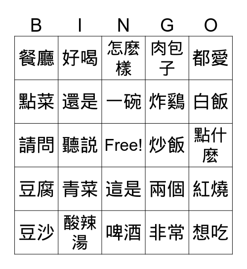 TCML2-3紅燒魚 Bingo Card