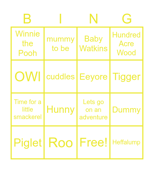 Bingo! Bingo Card