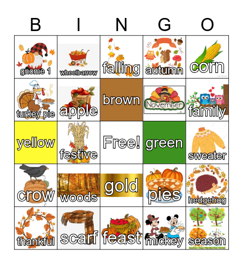 Autumn Bingo Card