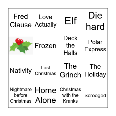 XMAS MOVIE BINGO Card