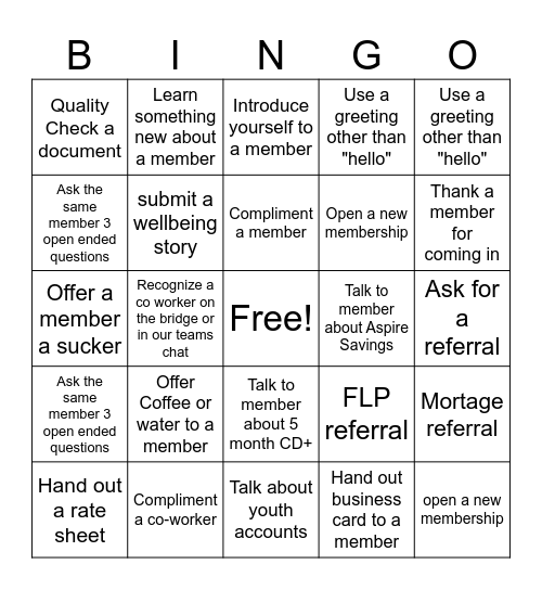 Feel Good BINGO Card