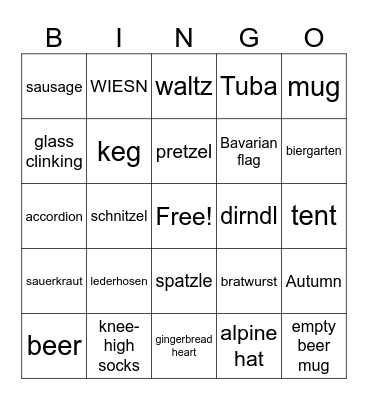 OKTOBERFEST Bingo Card