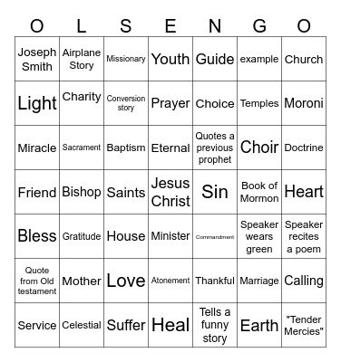 2025 Olsen Conference Bingo Card