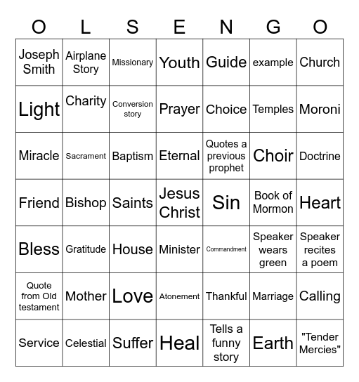 2025 Olsen Conference Bingo Card