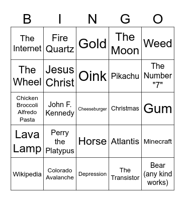 Infinite Craft Bingo Card