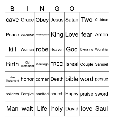 Sermon Bingo.  (To be done only during the sermon) Bingo Card