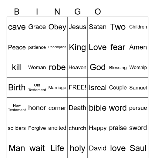 Sermon Bingo.  (To be done only during the sermon) Bingo Card