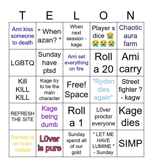 Astoria Bingo Card
