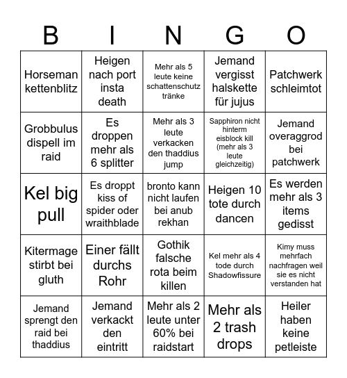 1. Naxx ID Bingo Sirens Echo Bingo Card