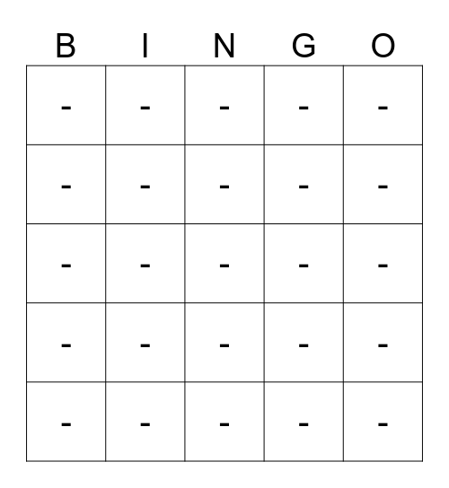 BINGO MUSCIAL Bingo Card