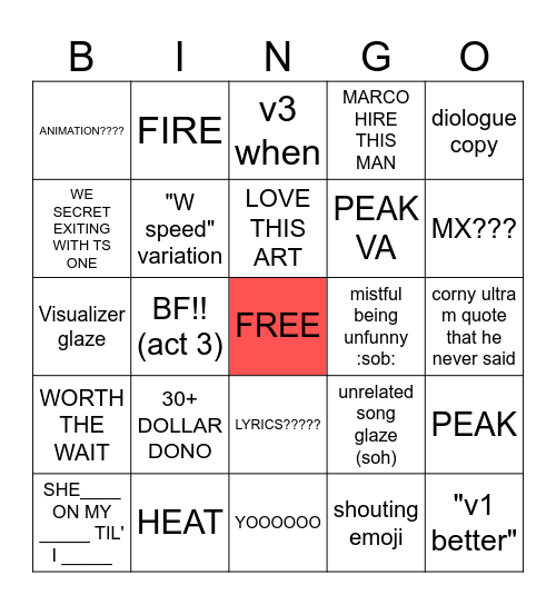 secret exit chatter bingo Card