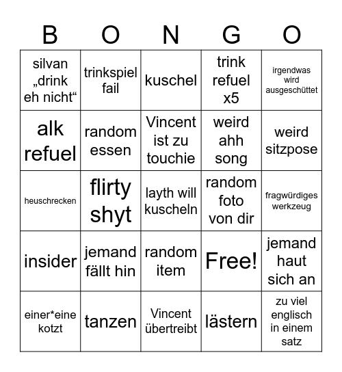 Gruppen Bingo Card