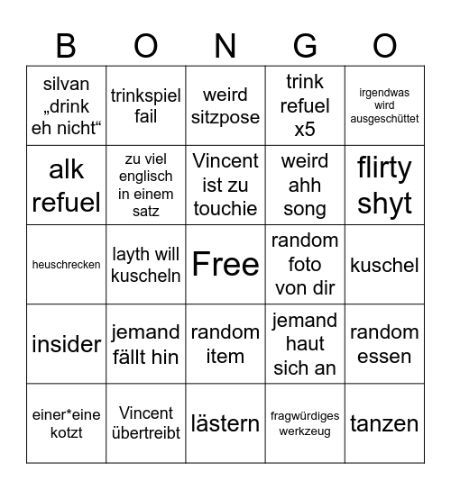 Gruppen Bingo Card