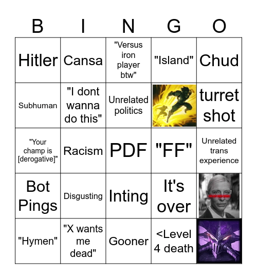 Aeris 1v1 Bingo Card