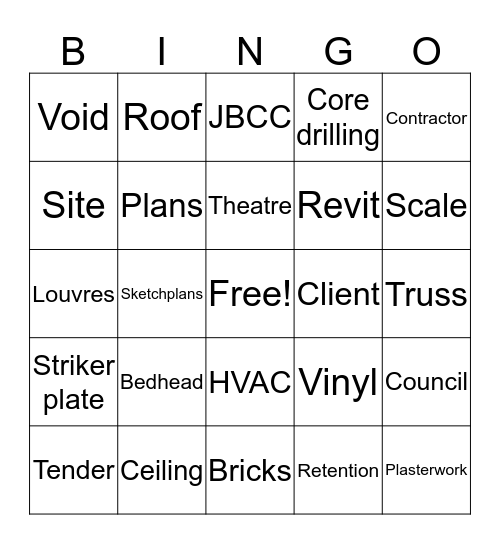 Architectural Bingo Card