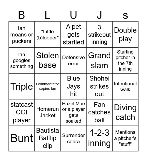 World series bingo Card