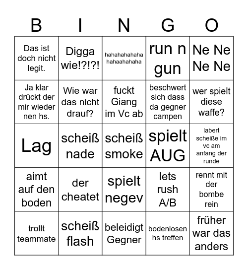 Pauls Bingo Bango Bongo Bingo Card