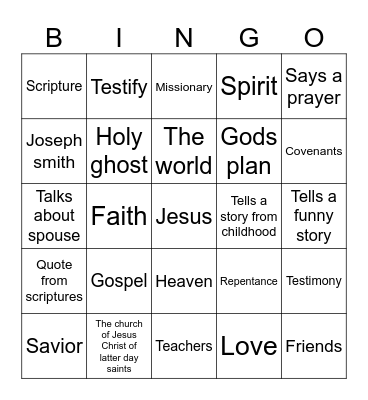 Conference bingo Card