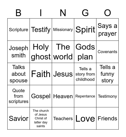 Conference bingo Card