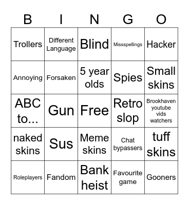 Brookhaven Bingo Card