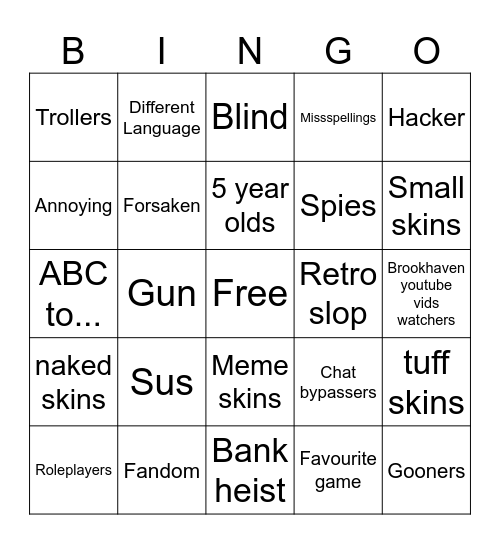 Brookhaven Bingo Card