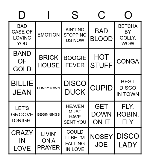 MB #89 -  DANCE AUDITIONS Bingo Card