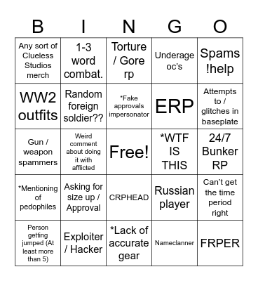 DR Staff Bingo Card