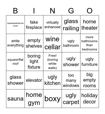 Zillow bingo Card