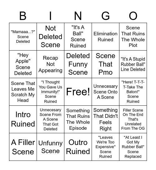 II Remaster Bingo E6 Bingo Card