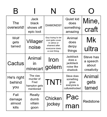 Dakota jensen age24s bingo card Bingo Card