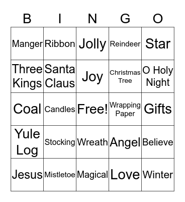 Christmas Bingo Card