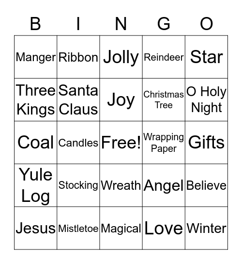 Christmas Bingo Card
