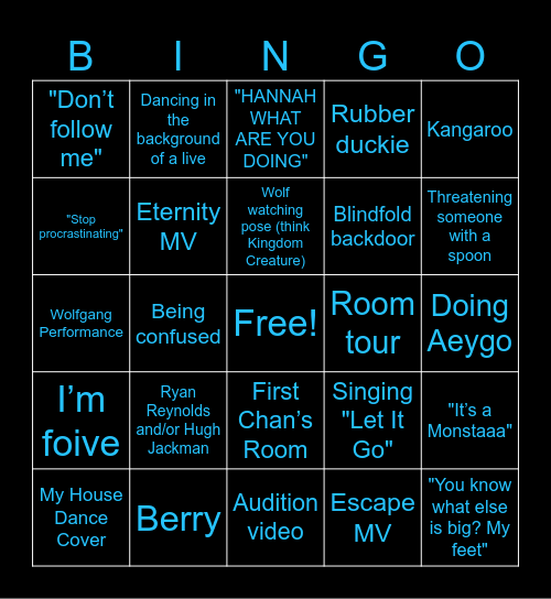 Bang Chan Birthday BINGO Card