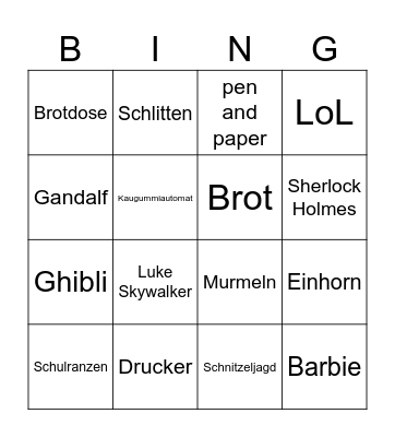 Just a bingo Card