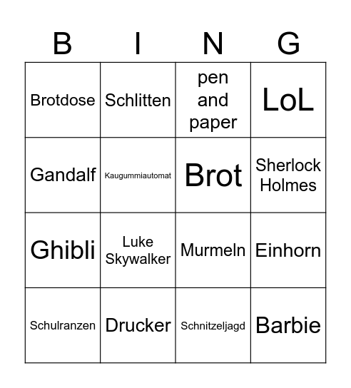 Just a bingo Card