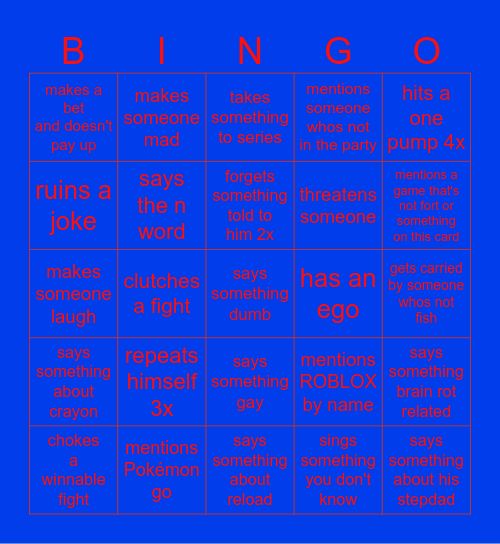 Phoenix Bingo Card