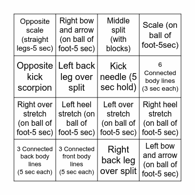 Miley's Bingo Card Bingo Card