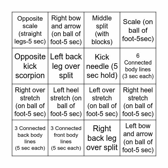 Miley's Bingo Card Bingo Card