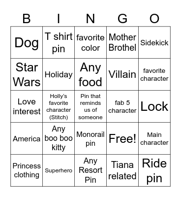 Fall Break Pingo Bingo Card