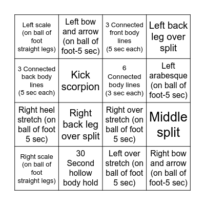 Sofia's Bingo Card Bingo Card