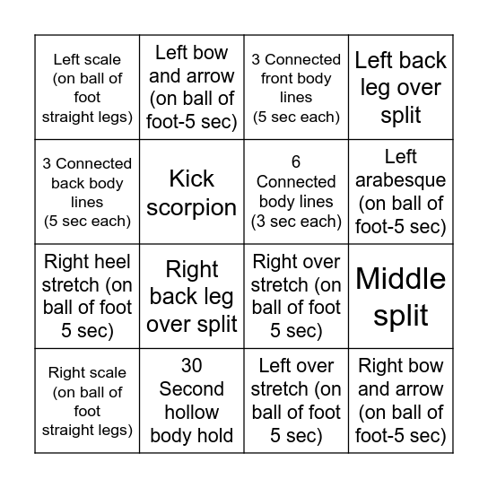 Sofia's Bingo Card Bingo Card